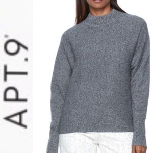 Apt 9  Sweater Solid Gray Crew Neck Pure Cashmere